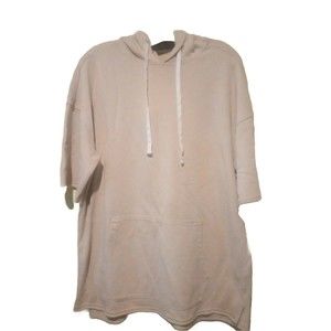 Men's M Short Sleeve Hooded T-shirt Pouch Pockets Lightweight